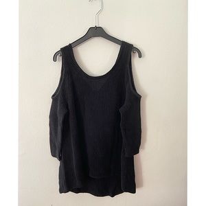 Cold Shoulder Black Sweater